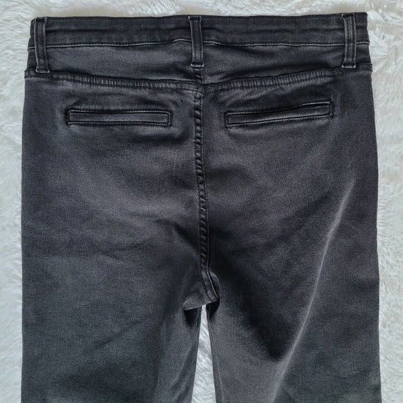 High Rise Stretch Front Patch Pocket Black Denim Trousers Jeans Size 12 - Picture 7 of 13